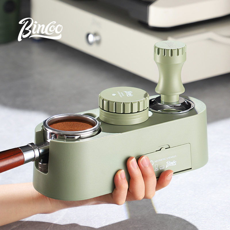 Bincoo咖啡压粉器底座绿色简约套装手柄支架51/53/58mm通用收纳架