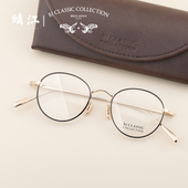 日本BJ眼镜男女纯钛超轻高度数近视配镜金丝边圆形框 PREM 116SNT
