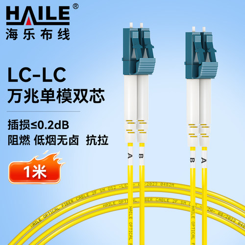 HAILE海乐 电信级单模万兆光纤跳线 单模双芯Φ2.0（LC-LC，9/125）  光纤线 HJ-2LC-LC-S