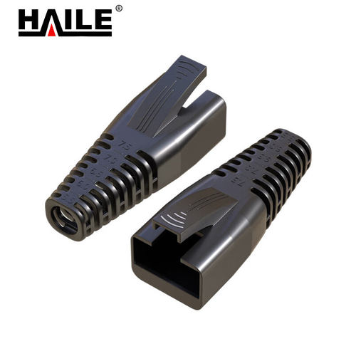 HAILE水晶头超五/六类网线保护套黑色 HT-TH01 30个/袋