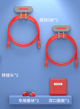 HAILE海乐 内外网专网转换套装（双口面板）红色 黄色 绿色 HT-SFA2