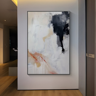 现代简约抽象玄关装饰画高级感沙发背景墙挂画艺术竖版客厅壁画