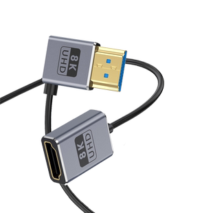 8K超高清HDMI2.1公对母细软弯头延长线4k240hz相机电脑电视加长线