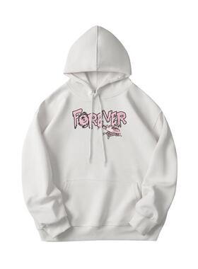 SMILE ISLAND 美式重磅宽松漫画印花连帽卫衣男生新款上衣