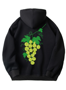 SMILE ISLAND 原创设计葡萄网球印花连帽卫衣 男女同款