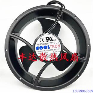 100V 议价全新COOLTRON FA2589B11 25489散热轴流风机 11C
