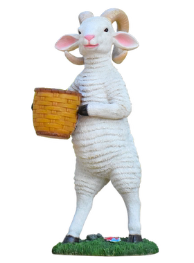 玻璃钢绵羊花缸装饰摆件