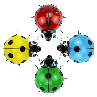 户外仿真动物摆件甲虫雕塑铁艺七星瓢虫装饰花园庭院篱笆墙面挂饰