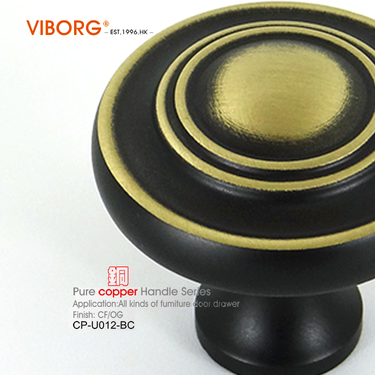 域堡纯铜美式橱柜柜子把手欧式古铜拉手衣柜门抽屉新中式单孔