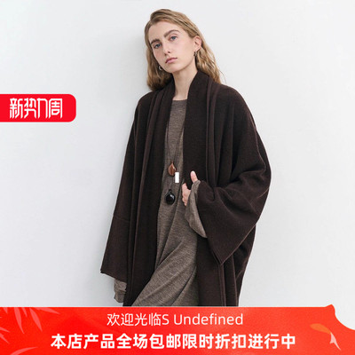 TH～ROW   随性慵懒氛围_定纺圈圈羊毛廓形针织毛衣外套披肩