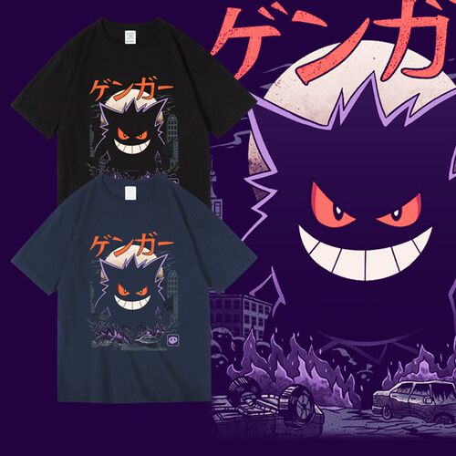 精灵宝可梦耿鬼ins周边t恤衣服