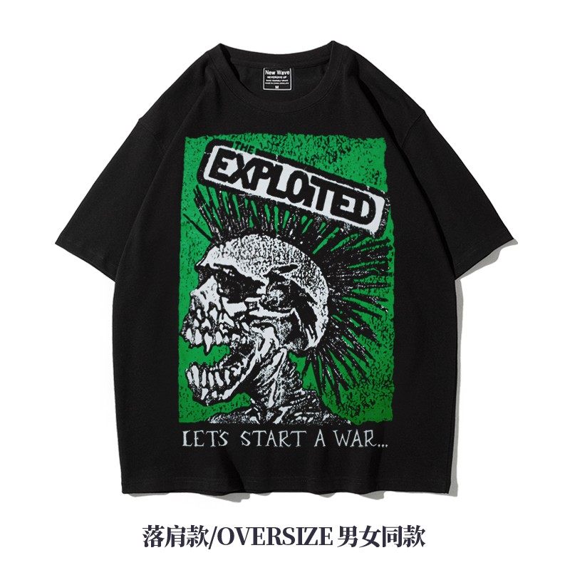五分袖宽松落肩T恤theexploited