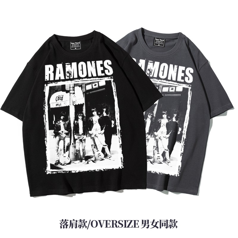 阿美咔叽美式重磅五分袖男夏T恤