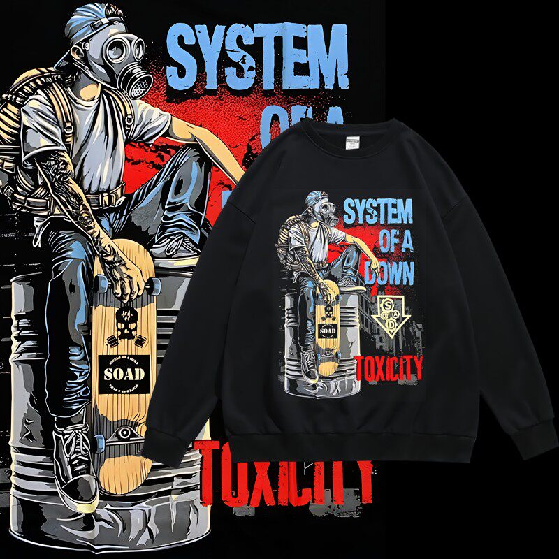 潮流圆领套头卫衣宽松