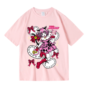 动漫东京猫猫桃宫莓日系卡通动画周边短袖圆领套头夏纯棉T恤男女