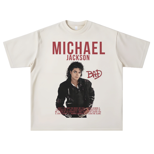 vintage美式复古michaeljackson迈克尔杰克逊bad短袖T恤男女潮ins