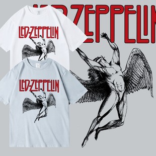 齐柏林飞艇Led Zeppelin欧美金属乐队周边T恤夏纯棉男女圆领短袖