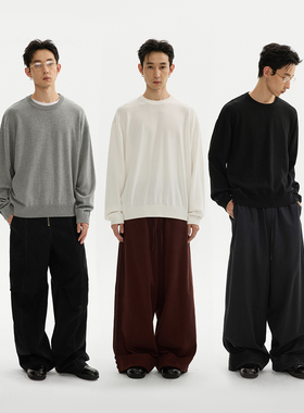 ESAT 三色圆领落肩基础天丝针织长袖打底衫