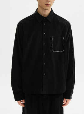 ESAT 基础廓形明线灯芯绒长袖衬衫外套