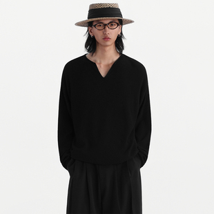 ESAT V领卷边莱赛尔尼龙镂空长袖打底衫