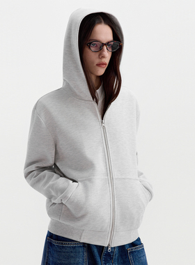 ESAT 双色连帽精紧棉基础短款开衫卫衣