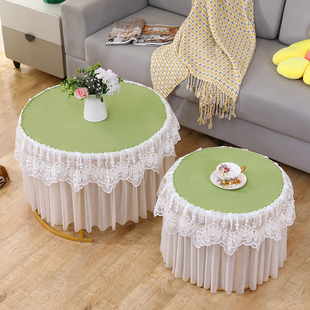 新款防水防油蕾丝圆桌布全包圆茶几桌布定制可擦咖啡厅多用盖巾