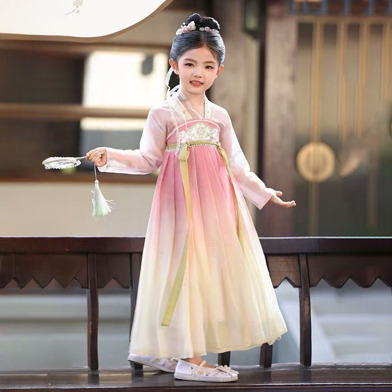 汉服女童夏季2025新款儿童古风高端超仙国风连衣裙女孩飘逸表演服