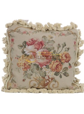 needlepoint民族编织抱枕法式软装绒绣抱枕重磅工艺纯民族收藏