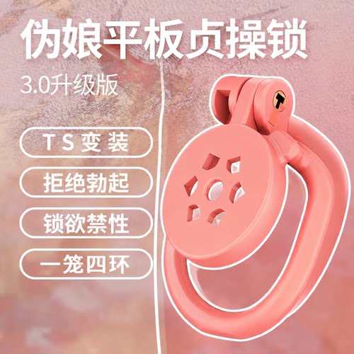 平板贞操锁禁欲锁CB锁外出穿戴SM调教男奴隶