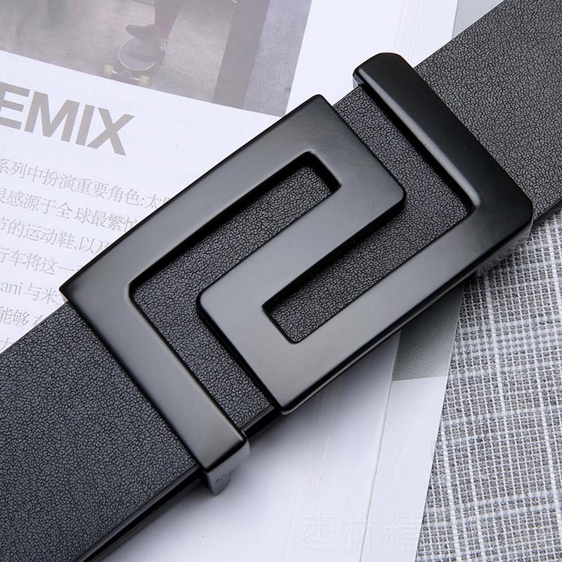 正品单腰层皮带青男真皮版年平滑扣年轻人韩百搭简约个性潮流潮男