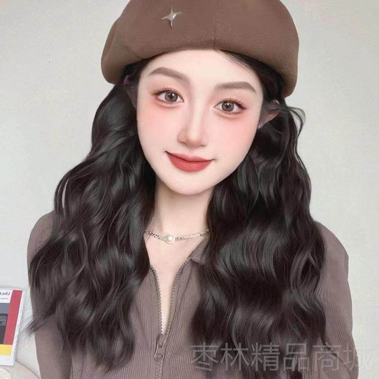 正品假发帽子一女款2024新款真发全头体套女网女贝红雷帽子假发长,美发护发/假发,日常整顶假发,淘宝优惠券,粉丝福利购,淘宝优惠卷