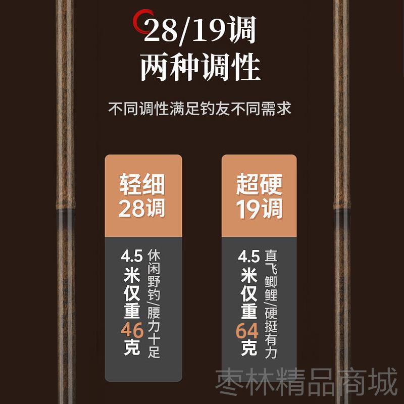 正品逍遥竹鱼鲫竿超轻超硬超细鱼竿极细碳台钓竿82调素手竿钓鱼竿