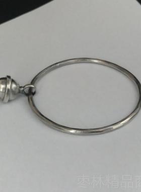 正品时尚复古做旧铃铛族风闭口款足银手原民创手私人订制9工9纯银