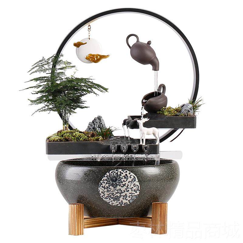 正品简约现代招创财意陶瓷景流观鱼缸水轻奢家居客厅酒柜摆件开业,家居饰品,装饰摆件,淘宝优惠券,粉丝福利购,淘宝优惠卷