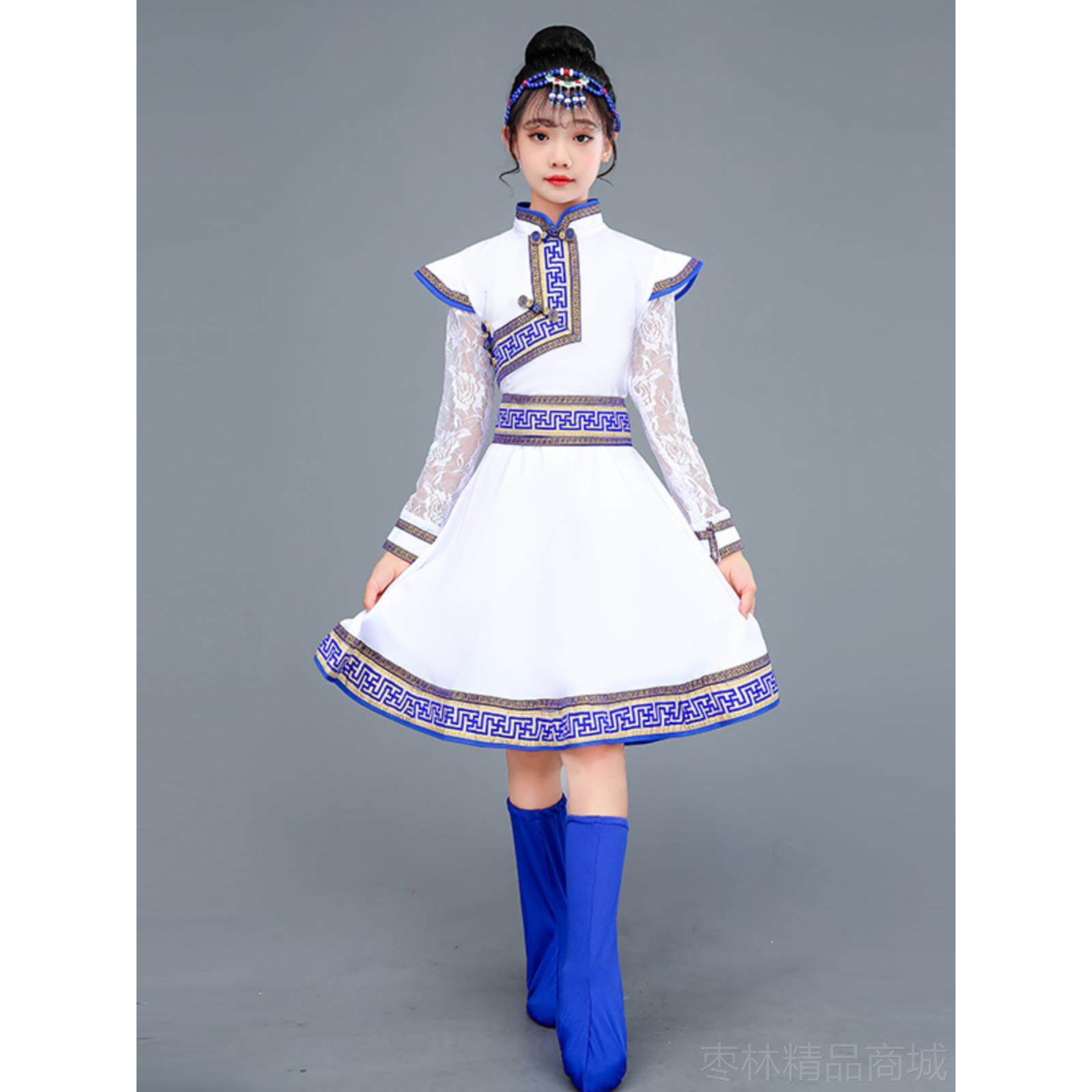 正品儿童蒙古服装蹄男童草原小骏马演服马哒哒古舞蹈表出演服蒙纱
