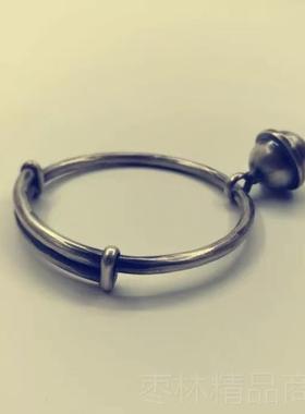 正品时尚复足古做铃铛民族推拉款999银手工风原创私人订制纯旧银