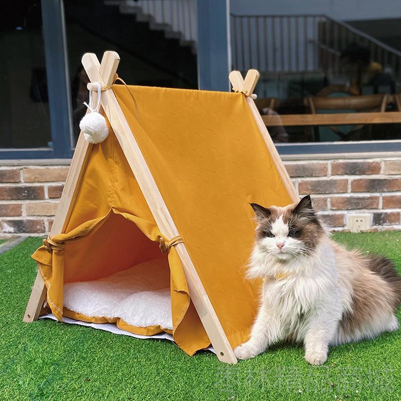 正品猫咪篷猫帐窝四季通用夏季狗凉窝半封闭式猫窝猫床用猫品屋宠