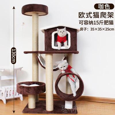 正品大天型大猫麻藤猫爬架/树实猫咪架子木柱形架别墅猫窝一猫体