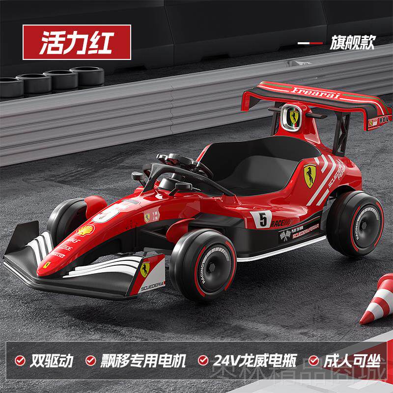 正品儿童电动新卡丁可车漂移汽车玩坐大人赛车亲子遥控充电童车具