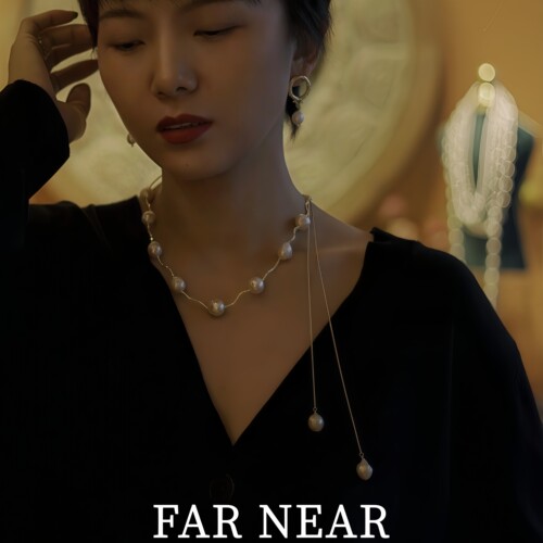 糖果巴洛克流苏项链珍珠锁骨链女