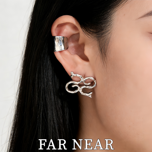 FARNEAR银色光面无耳洞耳骨夹女