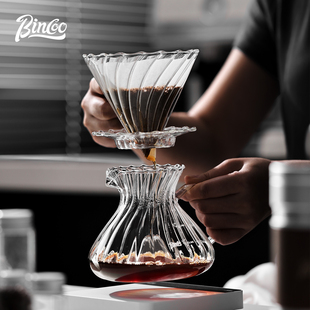 BinCoo手冲咖啡壶套装 v60螺纹滤杯萃取杯分享壶过滤器具冷萃品鉴