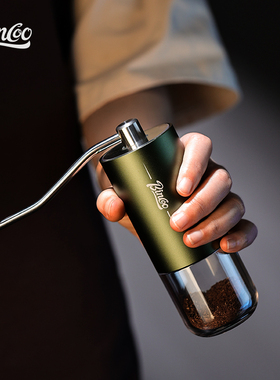 Bincoo手摇磨豆机橄榄绿便携式钢芯六星手冲手磨手动咖啡豆研磨机