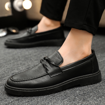 软皮软底豆豆鞋男休闲皮鞋