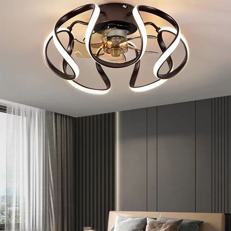 吊扇灯一体吸顶卧室风扇灯客厅餐厅摇头儿童房间2023年新款电风扇