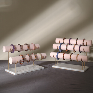 首饰展示架白色大理石手镯手链串收纳架手串饰品店铺陈列拍摄道具