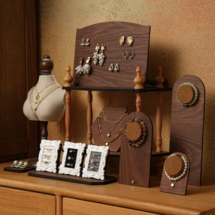 首饰展示架双层置物架耳环架手串项链架戒指托盘饰品陈列拍摄道具