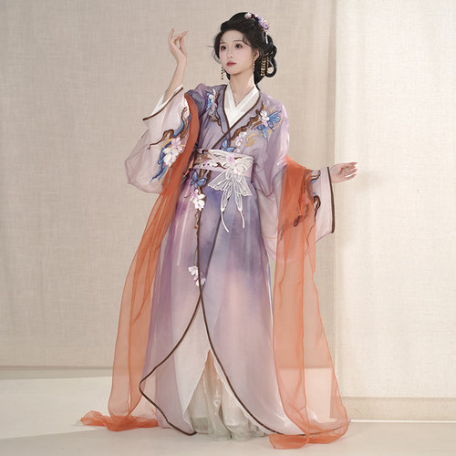 仙楚姬【紫苏】魏晋风交领战国袍女原创汉服套装仙气日常春夏款