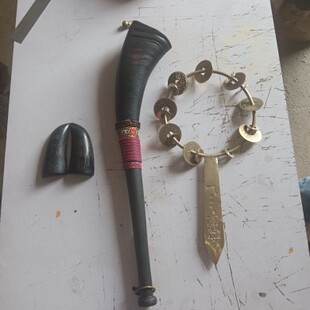 。民间师公法器牛角号师刀牛角卦三件套道文化用品号角