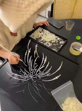 爆闪浪漫手工diy珍珠烟花画全套材料包送闺蜜朋友数字手工装饰画